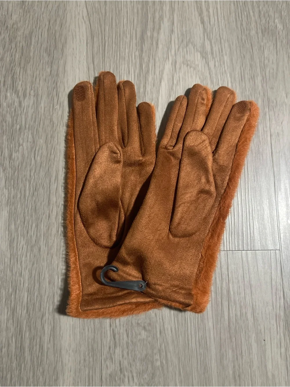 Faux Fur Brown/Orange Women's Gloves